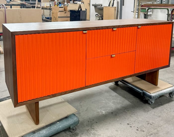 Orange Walnut Credenza
