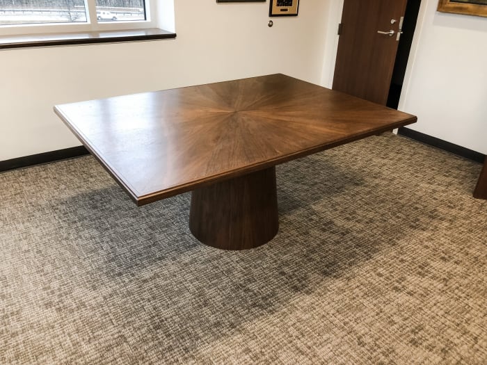 Rectangle Sunburst Table with Round Base