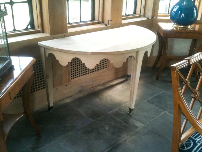 White Semi-Circle Table