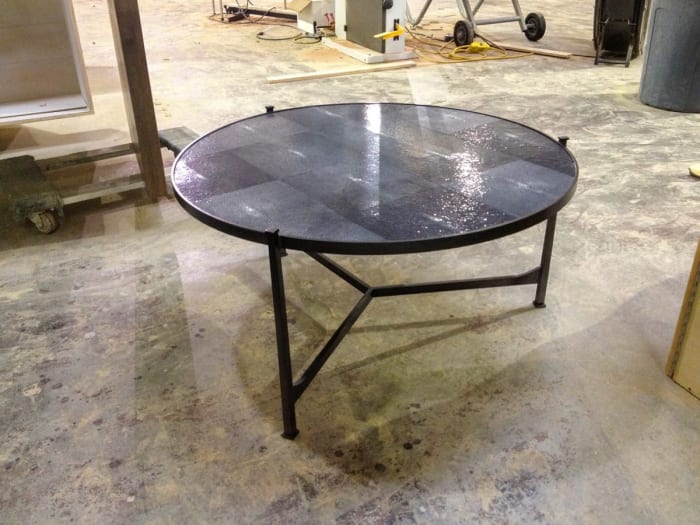Circular Table With Metal Accents