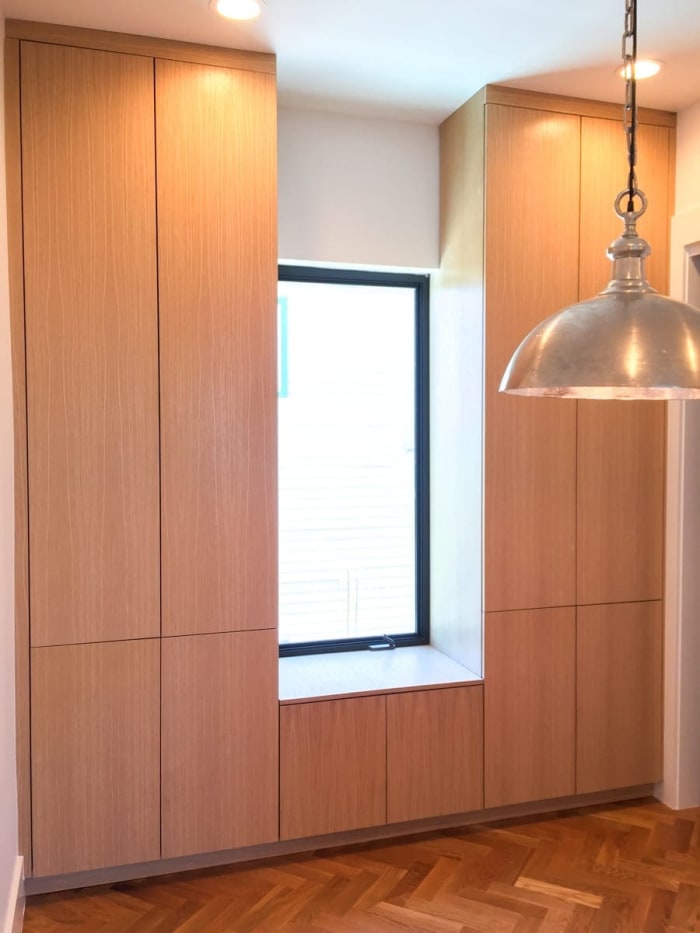 Tall White Oak Closet Cabinets