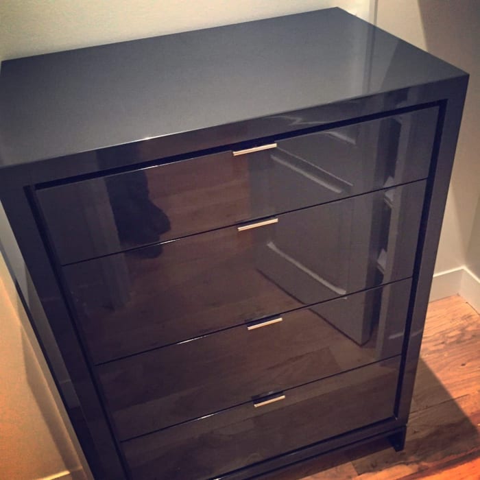 Sleek Black Bedside Table