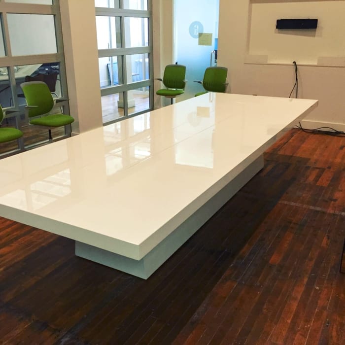 Sleek White Conference Table