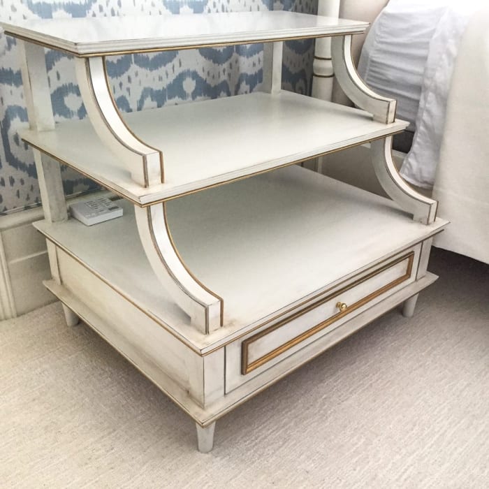 White and Gold Bedside Table