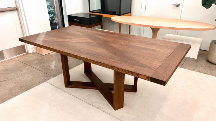 White Oak Dining Table with Cross Design