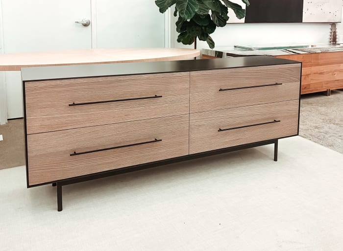 Steel & Grayed Oak Credenza