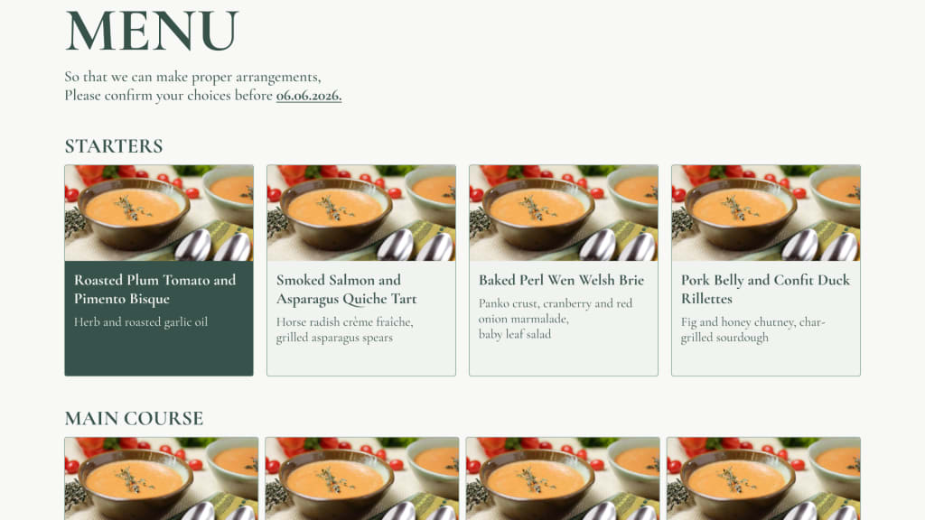 Menu Options Selector