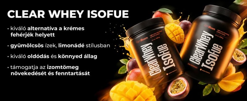 GymBeam Clear Whey IsoFue tejsavófehérje-izolátum