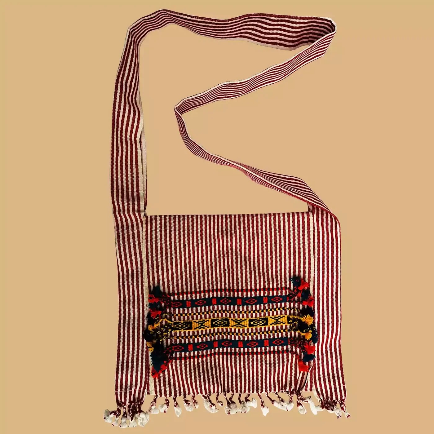 Jarong in Red, handwoven Karbi jarong