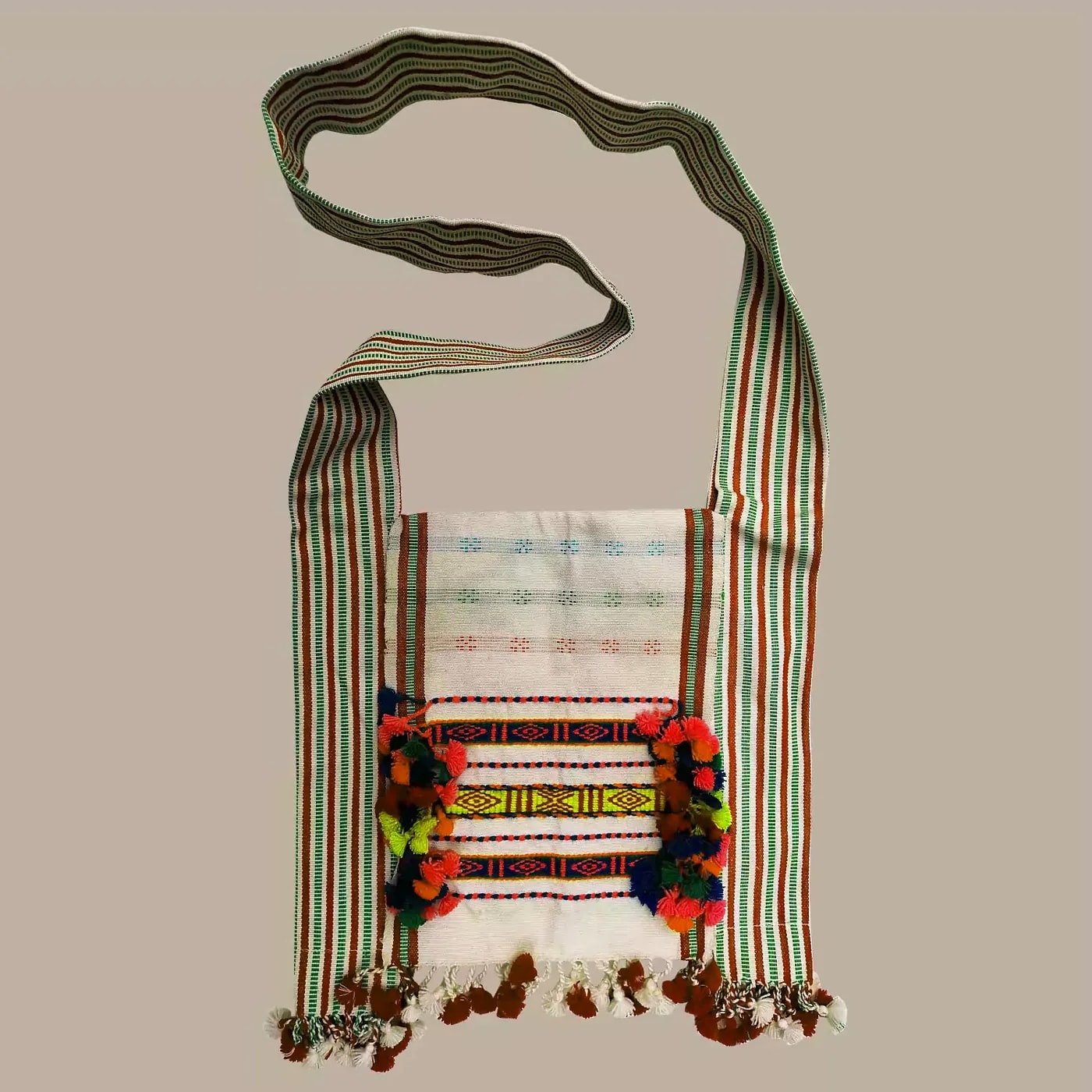 Jarong in Red & orange, handwoven Karbi jarong