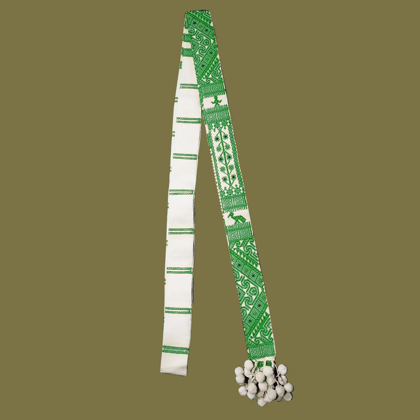 Vamkok in Green & golden, handwoven Karbi vamkok