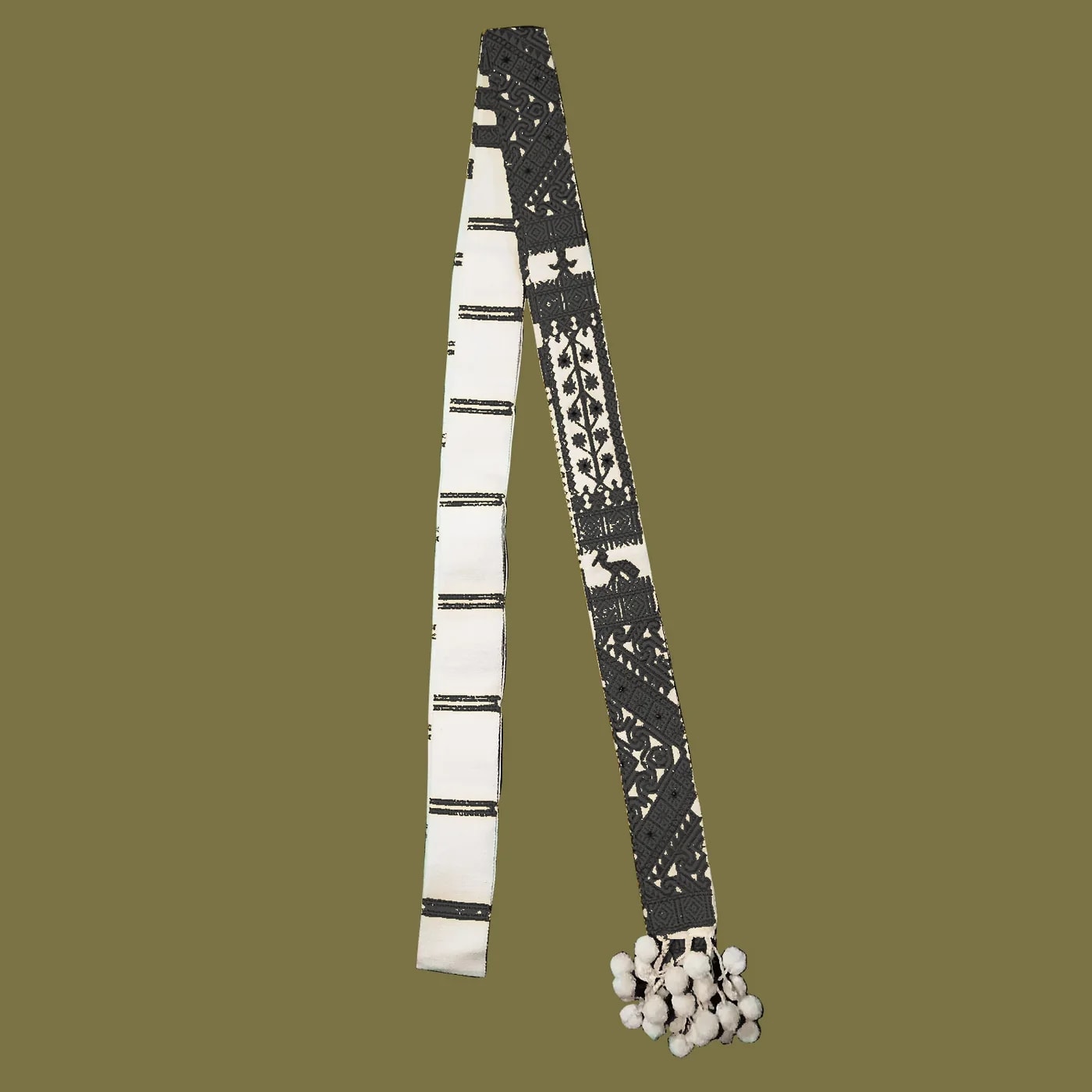 Vamkok in White & black, No. 3, handwoven Karbi vamkok