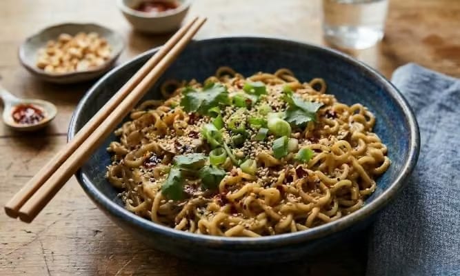 5-Minute Peanut Butter Chilli Noodles