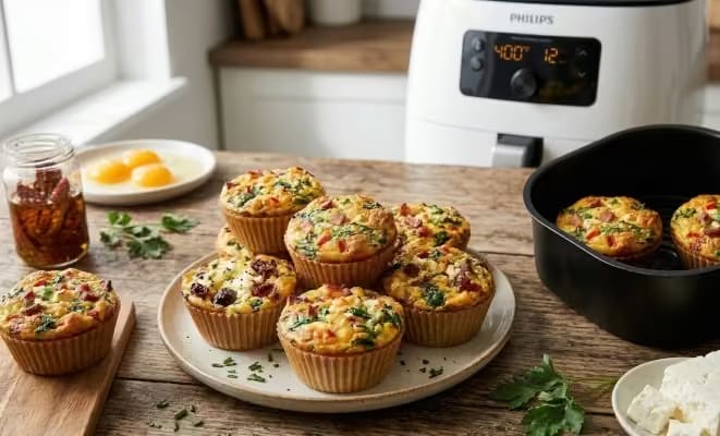 Air fryer breakfast egg muffins