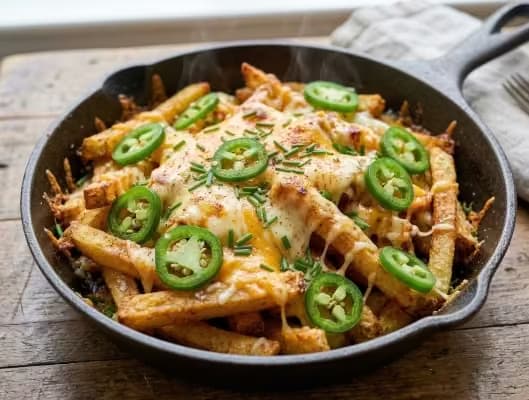 Air fryer jalapeño cheese loaded fries