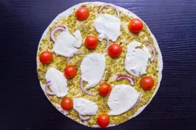 Step 2 for making The Quickest, Crispiest 15-Minute Air Fryer Tortilla Pizza