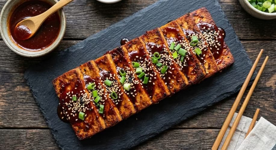 Sticky korean tofu