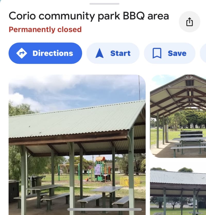 CORIO COMMUNITY PARK BBQ Area