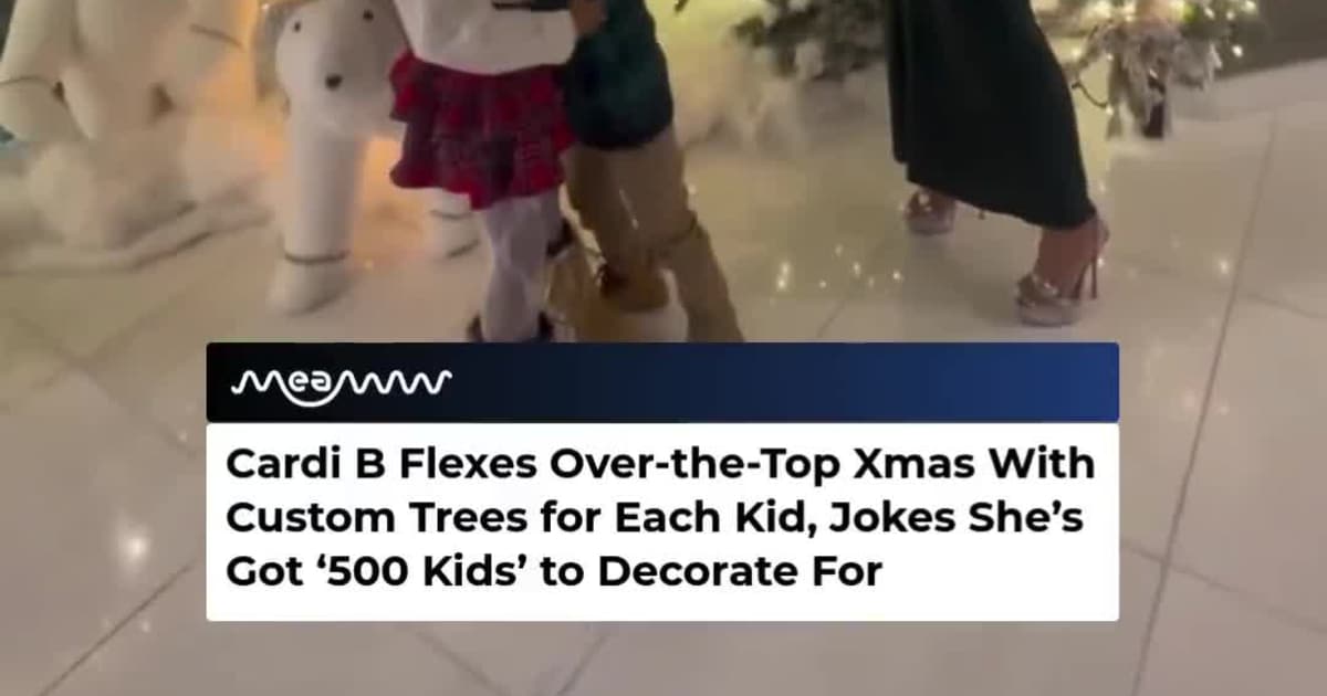 Cardi B Goes Full Christmas Chaos With Custom Trees for Each Kid