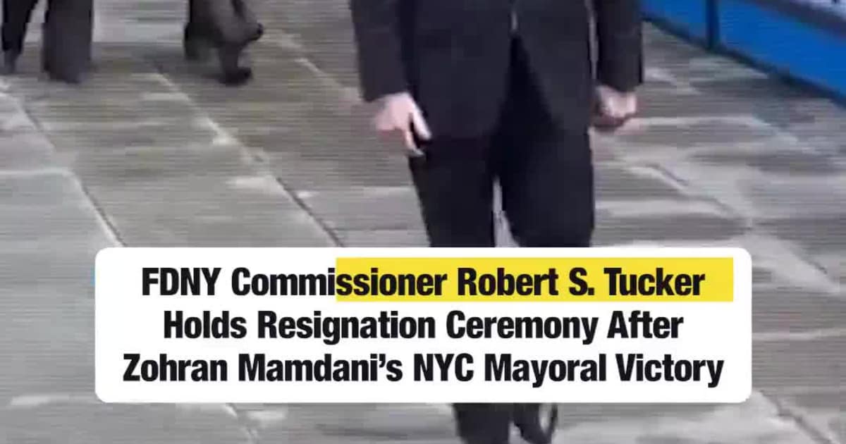 FDNY Commissioner Robert S. Tucker Holds Resignation Ceremony After Zohran Mamdani’s NYC Mayoral Victory