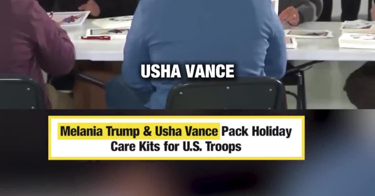 Melania Trump & Usha Vance Pack Holiday Care Kits for U.S. Troops