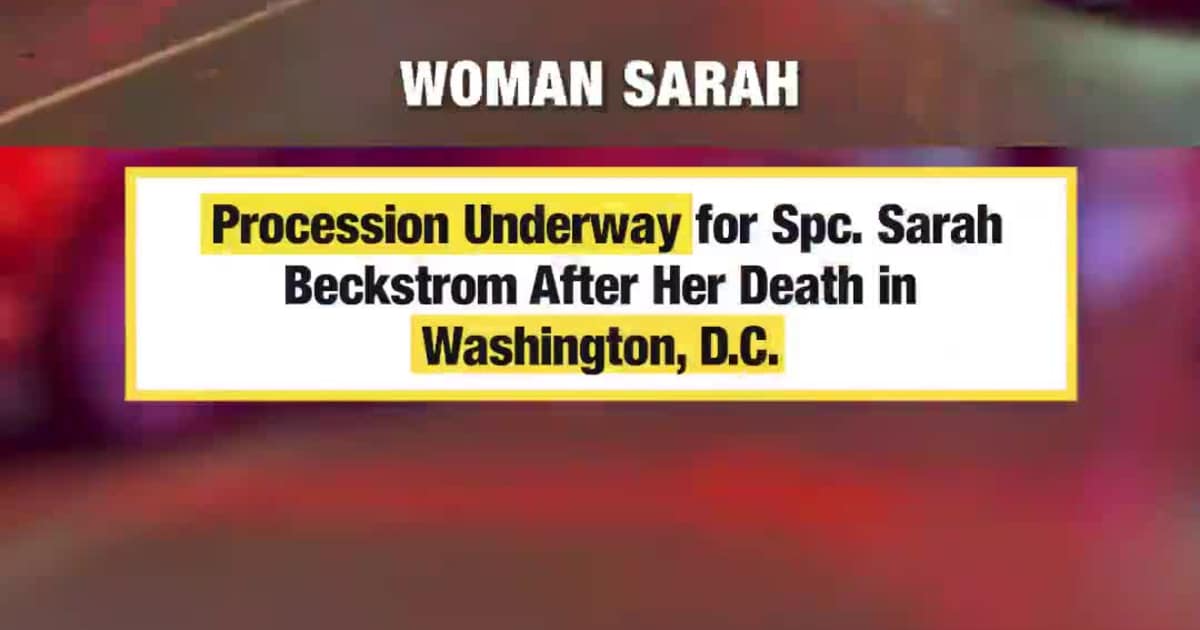 Procession Underway for Spc. Sarah Beckstrom After Her Death in Washington, D.C.