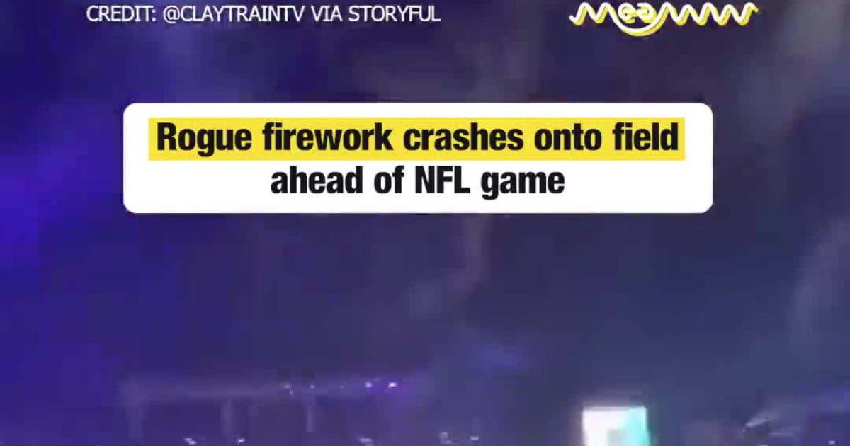 Rogue firework crashes onto field ahead of NFL game