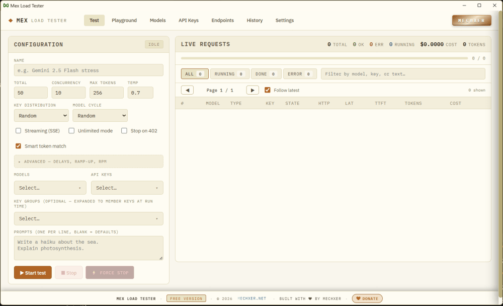Mechxer AI Load Tester - Professional Free