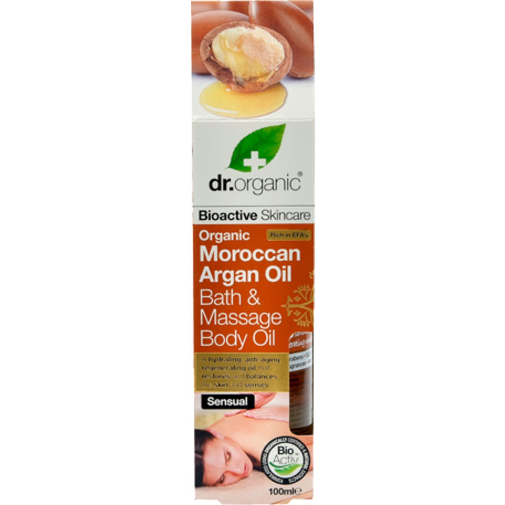 Køb Dr. Organic Moroccan Argan Oil Bath & Massage Body Oil