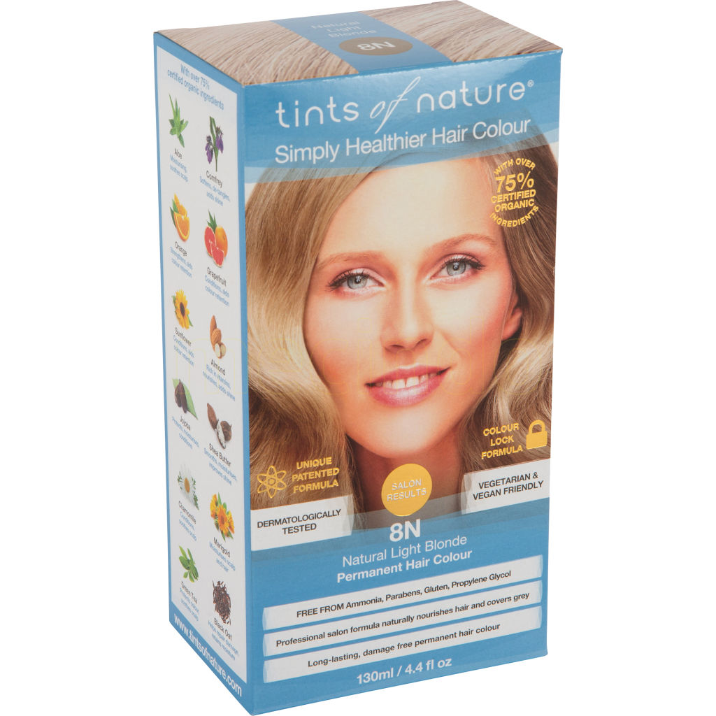 Permanent Hårfarve 8n Light Blonde 130 Ml Fra Tints Of Nature