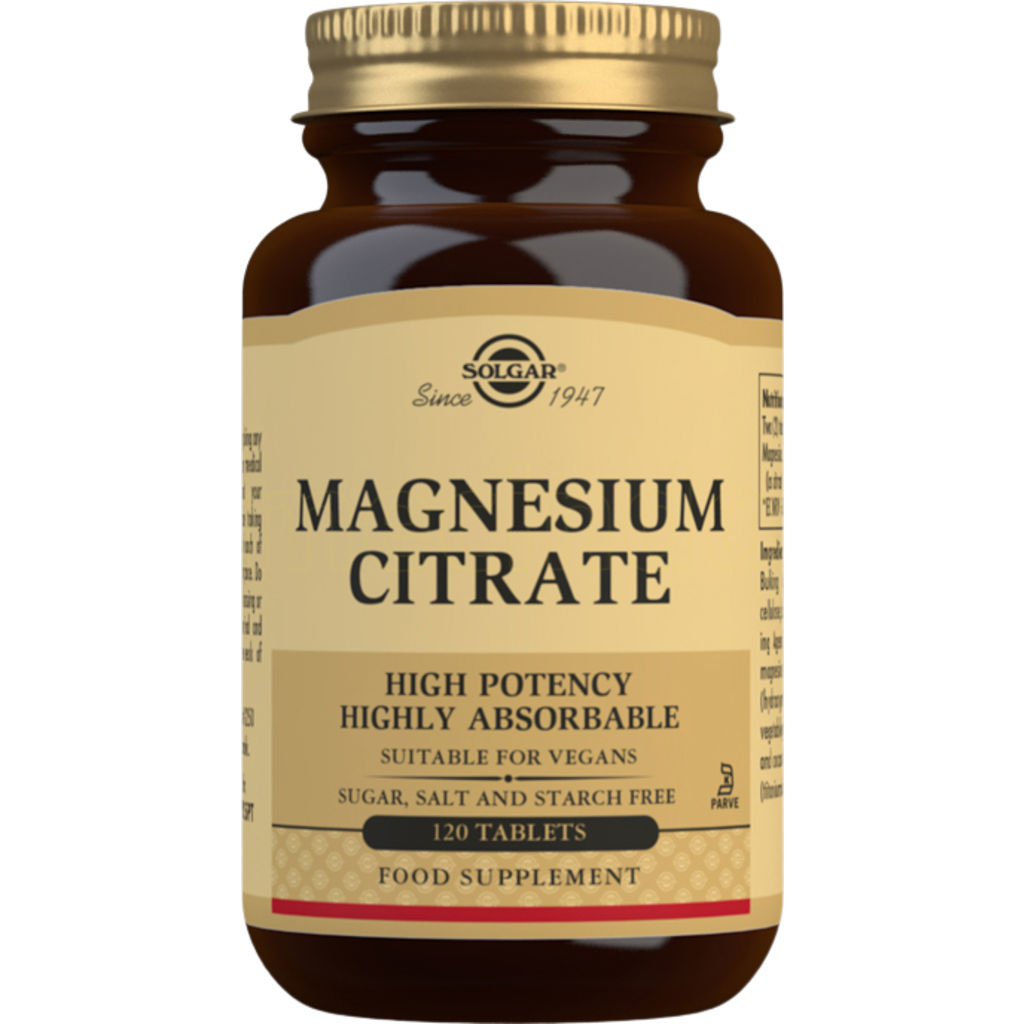 Køb Solgar Magnesium Citrat 200mg 120 Tabl. - Mecindo