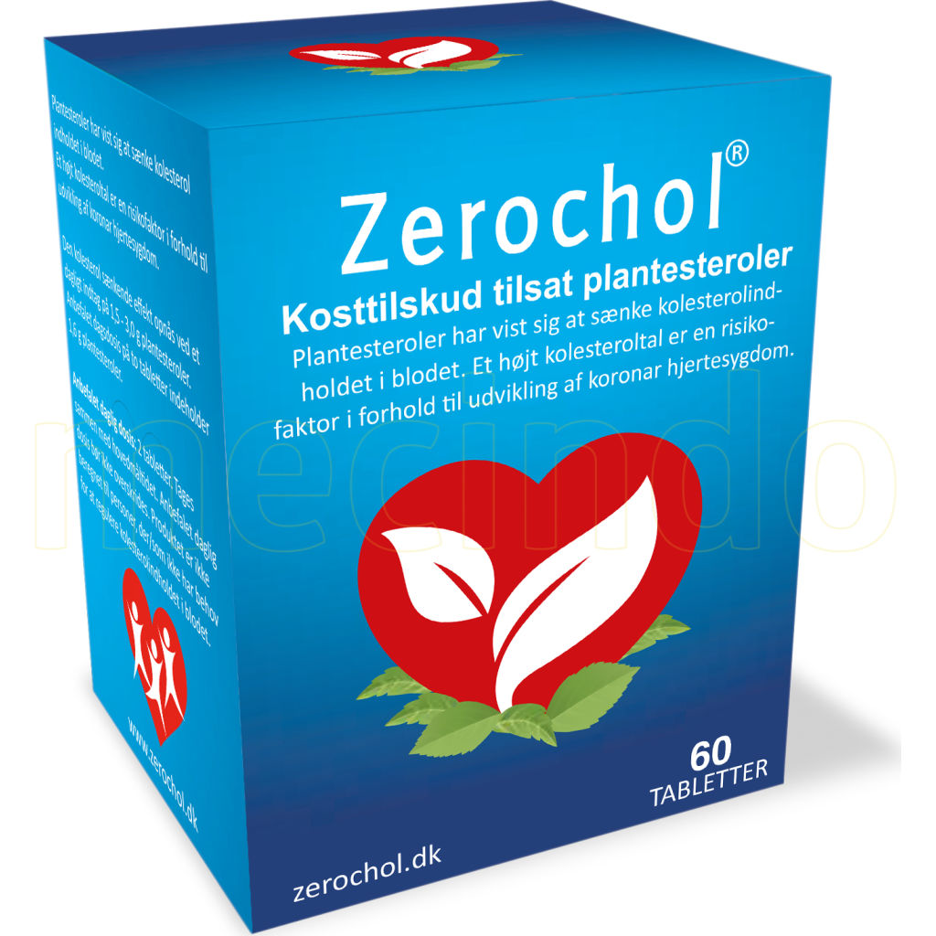 Kjøp Zerochol Plantesteroler for Kolesterolnivå 60 Tabletter Mecindo