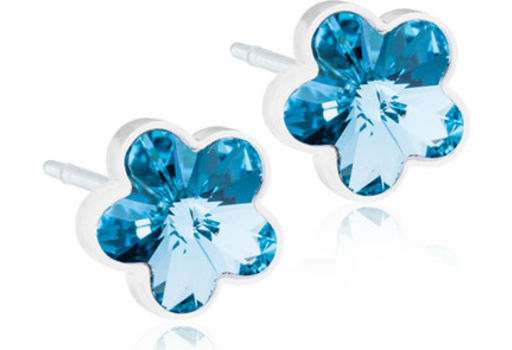 Blomdahl Ørestikker Flower Aquamarine 6mm