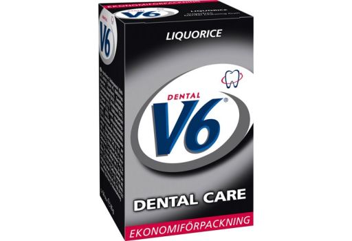 V6 Dental Care Liquorice Tuggummi Sockerfri