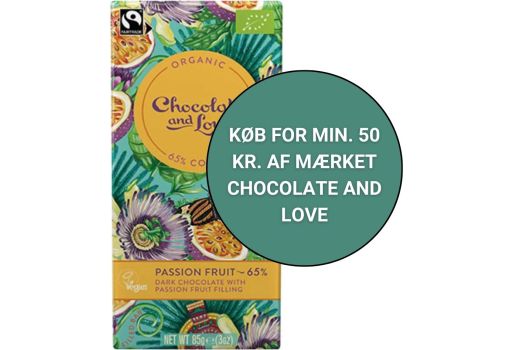 Bonusgave - Chokolade m. passionsfrugt fyld fra Chocolate and Love