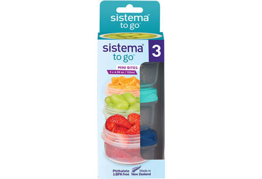 Sistema Matboks Mini Bites To Go 130 ml Grønn, Blå, Rosa