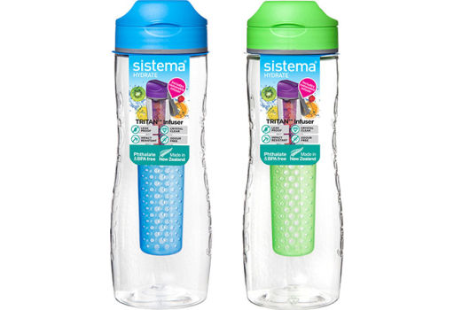 Sistema Drikkedunk Med Infuser 800 Ml Blå, Grøn, Pink, Lilla, Sort Og Melon. 