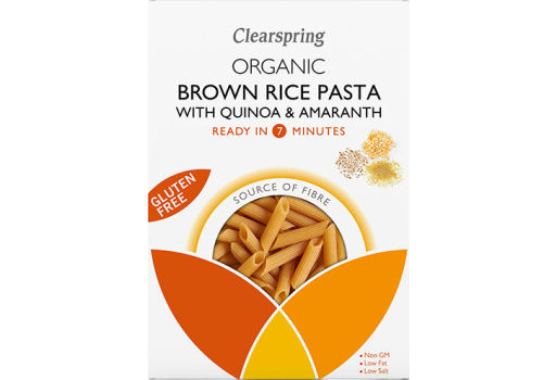 Clearspring Penne laget med Brune Ris, Quinoa og Amarant Øko
