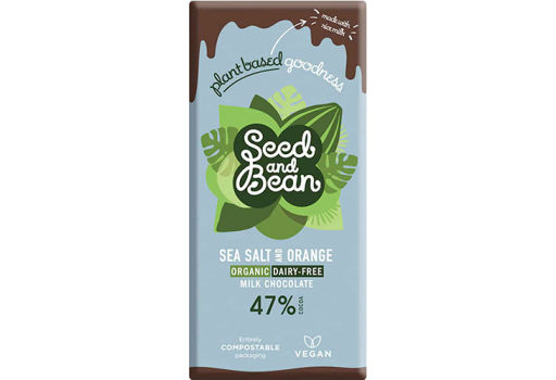 Seed & Bean Sjokolade 47% Sea Salt & Orange (Plantebasert) Øko