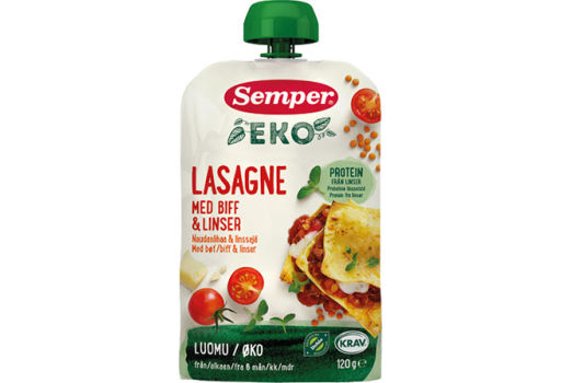 Semper ØKO Lasagne M. Steak & Linser 6 mnd ØKO