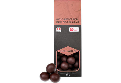 Økoladen Hasselnötter M. 72% Mörk Choklad EKO