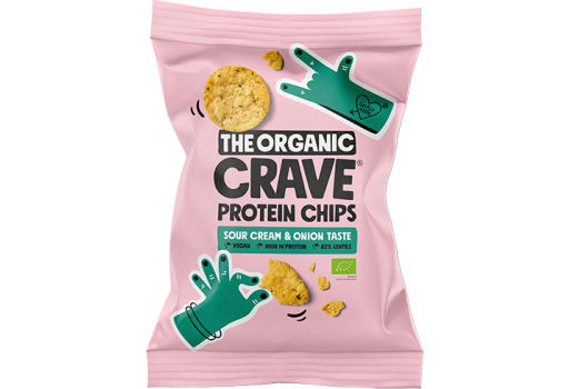 The Organic Crave Veganska proteinchips med sour cream & onion Ø