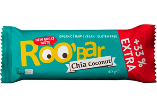 ROO'bar Bar Chia Kokosnød Ø Roobar  100% Raw