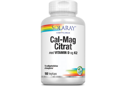 Solaray Cal-Mag Citrat med Vitamin D + K2