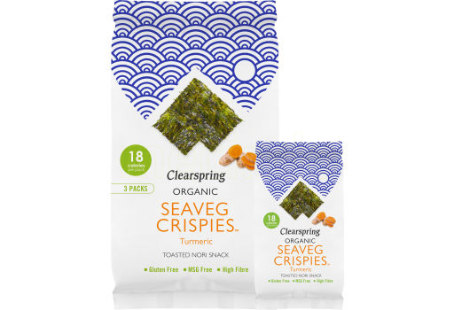 Clearspring Tangchips med Gurkemeje Multipakke Øko (Seaveg Crispies)
