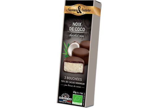 Saveurs & Nature Minitærte Kokos & Mørk Ø Chokolade 70 % - 3 Stk