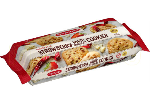 Semper Cookies Strawberry White  Chocolate