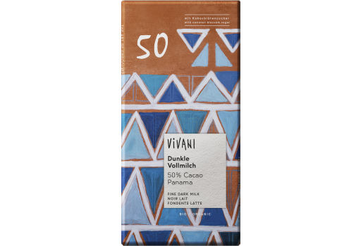 Vivani  Chokolade 50% mælk,   mørk Santo Domingo Økologisk