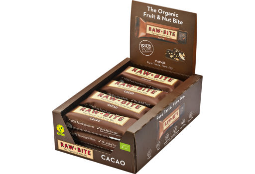 RawBite Glutenfri Bar Raw Cacao Øko 12-Pack