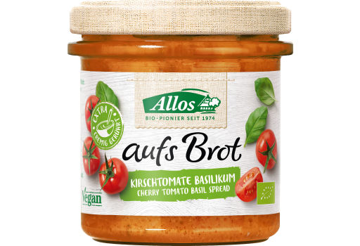 Allos Smørepålæg Aufs Brot Cherry Tomat basilikum Økologisk